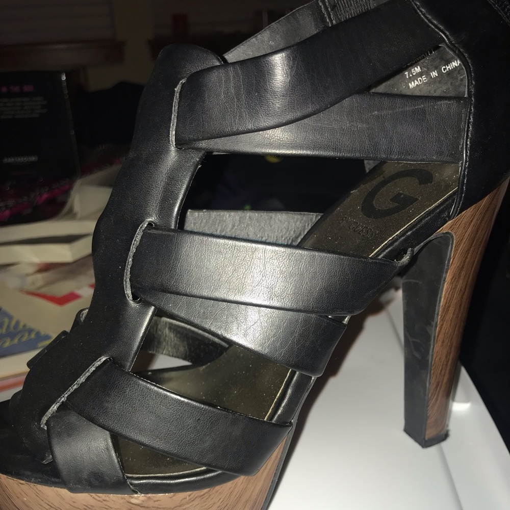 Black platform heel